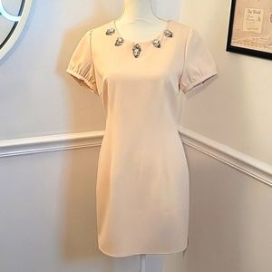 Alice Moon Diamond Studded Mini Dress Tan‎ Womens Large NWT